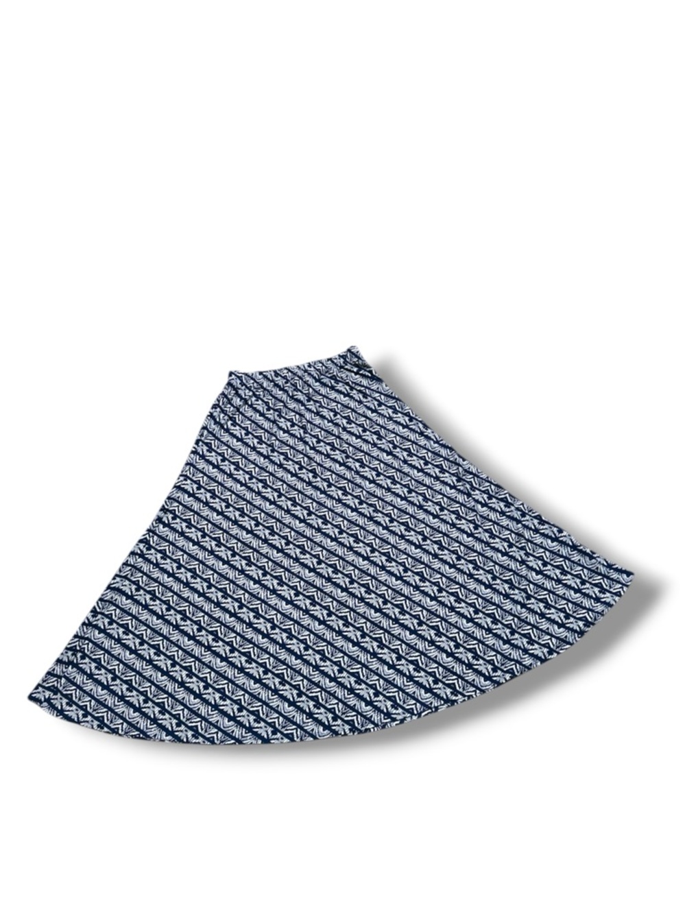 Chico's Navy and White Printed Circle Skirt Elastic Waist Size 1